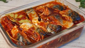 Нежная МАРИНОВАННАЯ СКУМБРИЯ  в томатном СОУСЕ! СКУМБРИЯ под ПРЯНЫМ маринадом! (1)