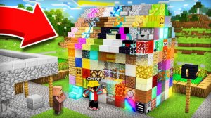 🔨Я ПОСТРОИЛ ДОМ ДЛЯ ЖИТЕЛЯ ИЗ РАНДОМЫХ БЛОКОВ В МАЙНКРАФТ⛺