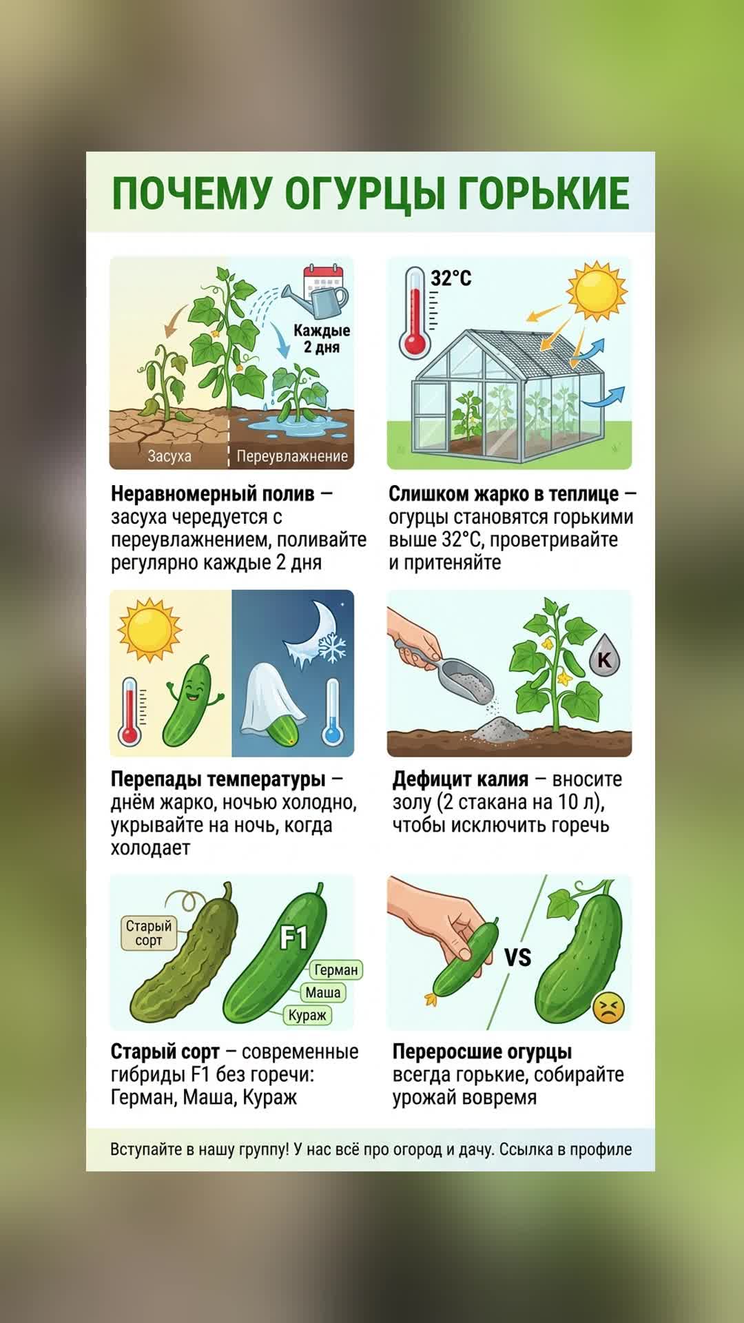 ПОЧЕМУ ГОРЧАТ ОГУРЦЫ