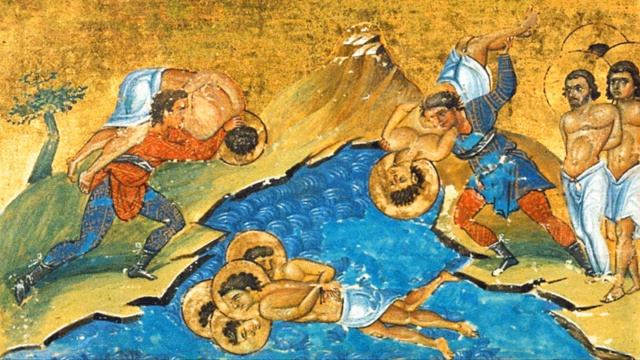 Святые мученики пресвитер Анания,темничный страж Петр и с ними семь воинов