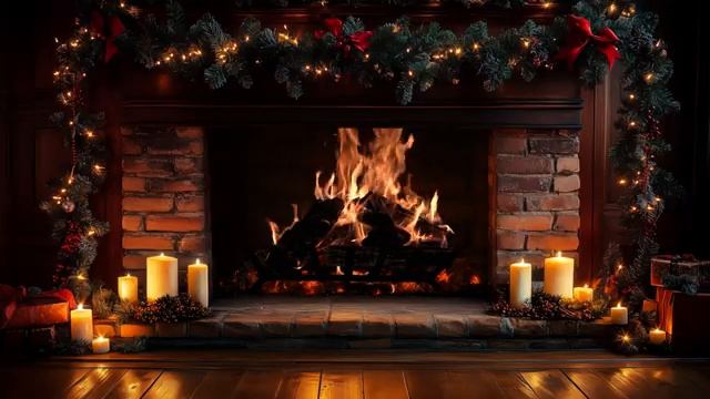 The Most Beautiful Christmas Fireplace Soft Crackling Wood Hours 4K Relaxation