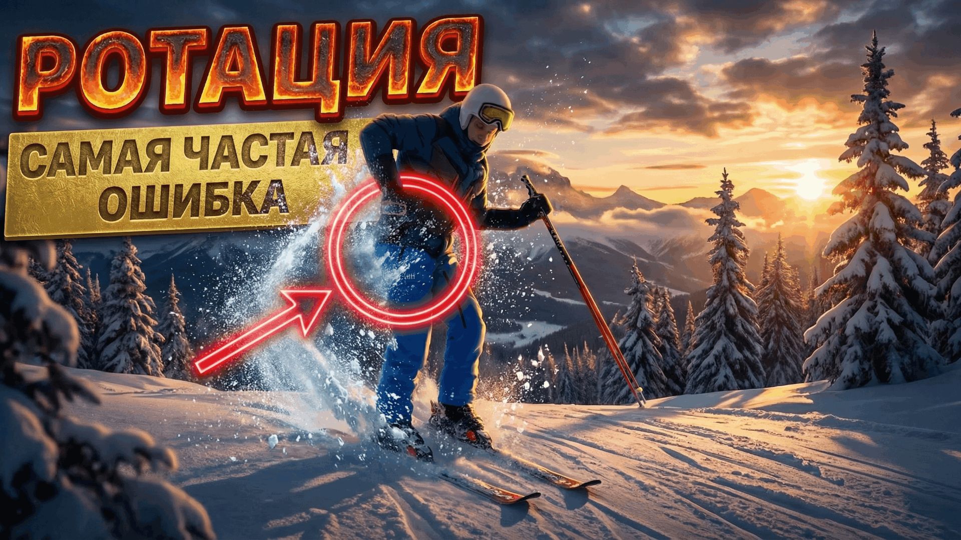 Не крути корпус в поворот! Самая частая ошибка на горных лыжах. Ротация. смотреть онлайн