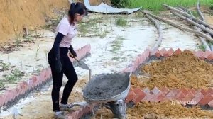 Building Many Vegetable Beds From Red Bricks Treat The Soil and Grow Vegetables