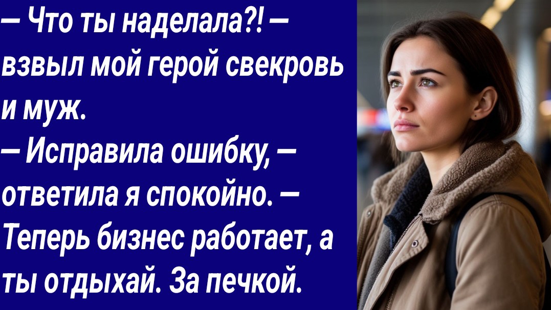 Истории со Смыслом/— Что ты наделала?! — взвыл мой герой свекровь и муж. — Исправила ошибку… Истории со Смыслом/— Что ты наделала?! — взвыл мой герой свекровь и муж. — Исправила ошибку…