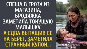Истории из жизни: Спеша в грозу из магазина, бродяжка заметила тонущую малышку… А вытащив на берег…