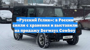 «Русский Гелик»: в России сняли с хранения и выставили на продажу Derways Cowboy