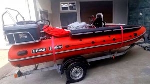 Лодка ПВХ SIBRIVER GT-450 Jet + Hidea-40 (водомет) от Стихии Воды Абакан