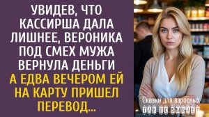 Истории из жизни: Увидев, что кассир дала лишнее, Вероника под смех мужа вернула деньги… А получив…