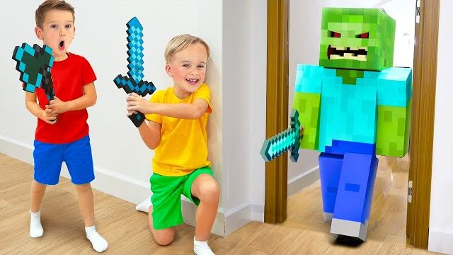 Крис и Майкл играют в Minecraft в реальной жизни! смотреть онлайн