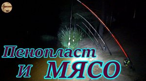 Рыбалка с ночевкой.Рыба клюёт на мясо..#рыбалка .#донки .#река .#сало .#пенопласт .#лещ.