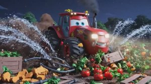 Приключение Молнии Маквин против монстра маквин трактор синий красный детский залипательное песни