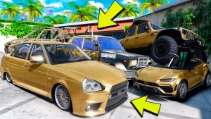 Угнал кучу золотых чит тачек у мажора в GTA 5! Битва воров в ГТА 5 Онлайн!