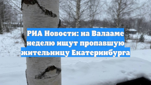 РИА Новости: на Валааме неделю ищут пропавшую жительницу Екатеринбурга