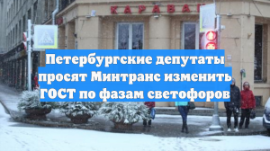 Петербургские депутаты просят Минтранс изменить ГОСТ по фазам светофоров