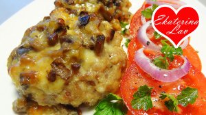 Гнезда из фарша с грибами и сыром в духовке! Котлеты с начинкой! Delicious dish of minced meat!