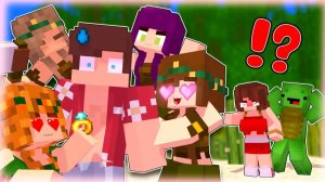 Джей Джей заблудился на острове Девушек!? Майнкрафт Мультик