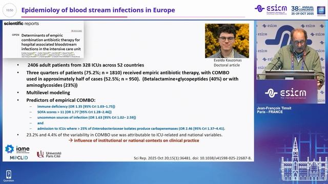 Epidemioloy of blood stream infections in Europe Jean-François Timsit смотреть онлайн