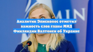 Аналитик Эпископос отметил важность слов главы МИД Финляндии Валтонен об Украине