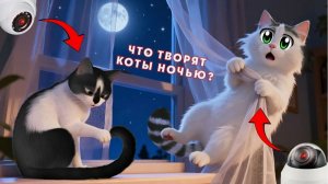 ЧТО ДЕЛАЮТ КОТЫ НОЧЬЮ ! СКРЫТАЯ КАМЕРА !