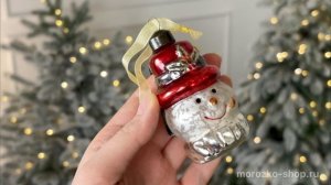 Набор стеклянных ёлочных игрушек ВИНТАЖНОЕ ПОПУРРИ, красный, белый и серебристый, 125050-набор