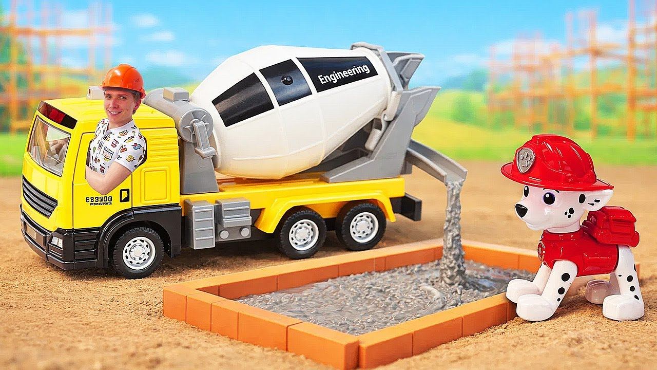 Как построить дом чтобы он не падал? Игрушки Щенячий Патруль узнают зачем нужен крепкий фундамент