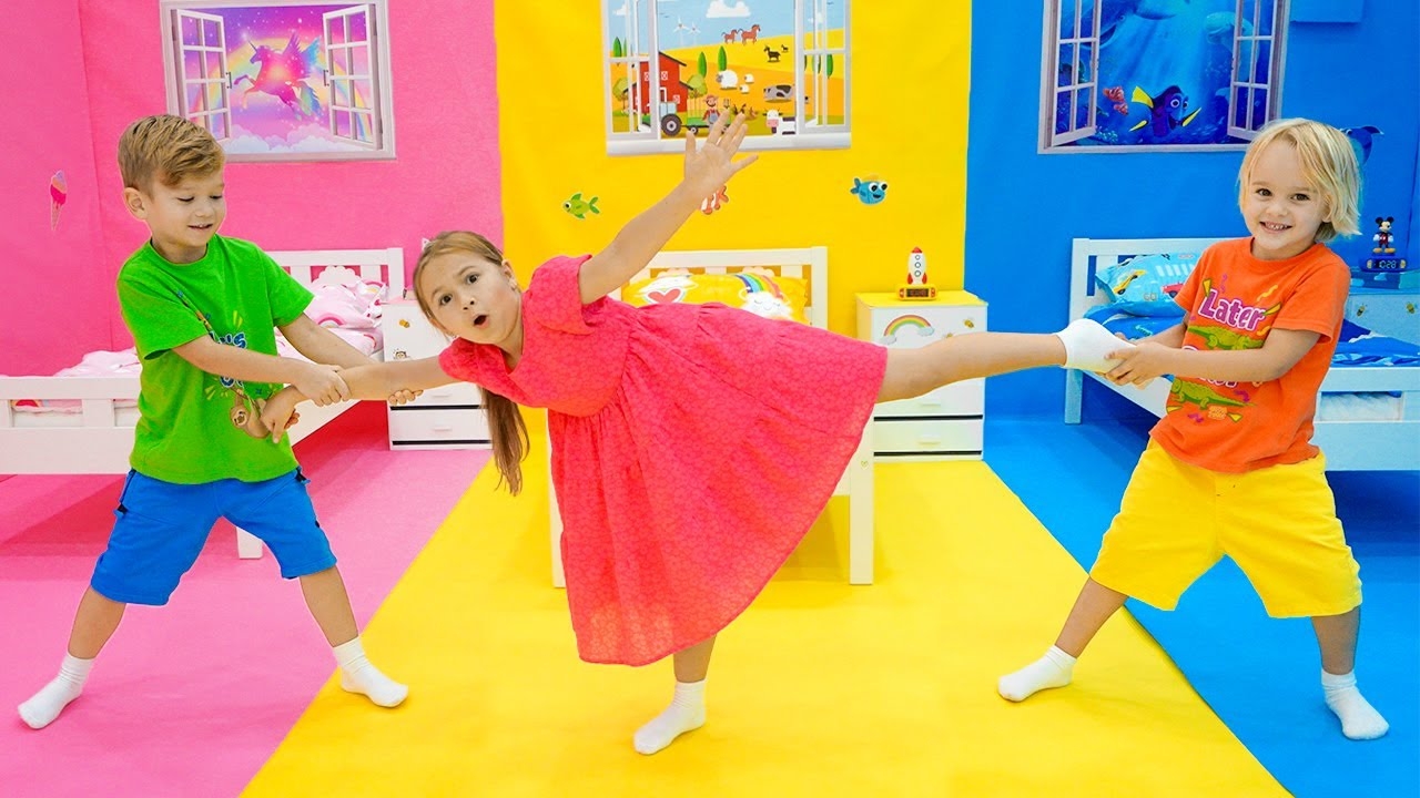 Секретная трехцветная комната челлендж для детей. смотреть онлайн