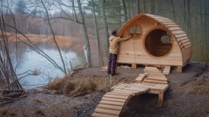 Строю одинокий дом у реки. Стройка в лесу и рыбалка. Бушкрафт