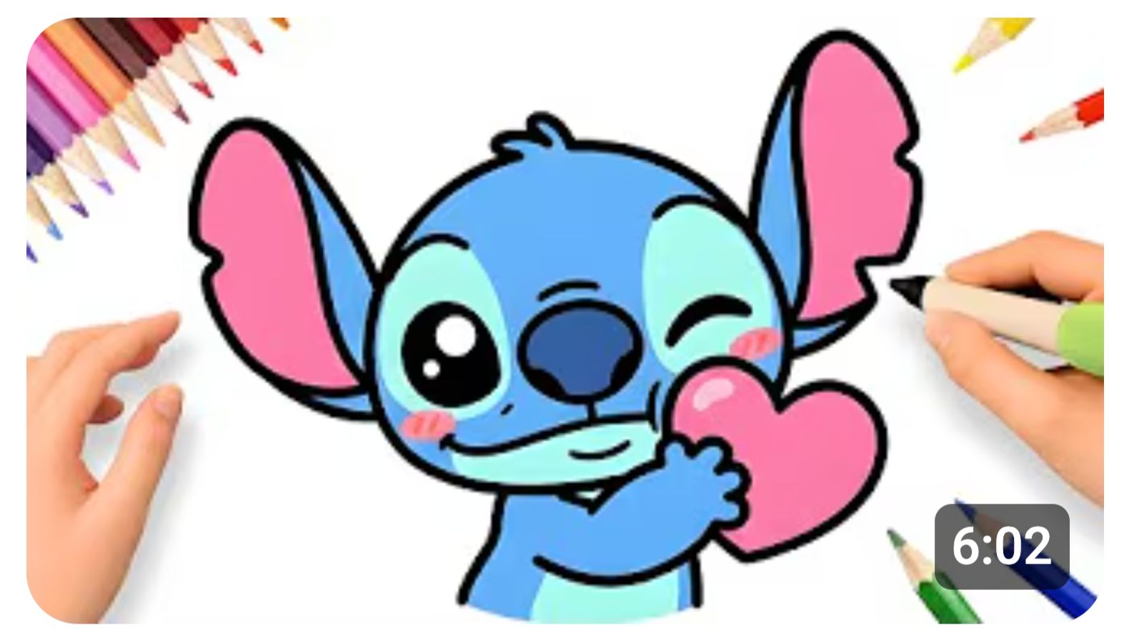 КАК ПРОСТО НАРИСОВАТЬ МИЛОГО ПОДМИГИВАЮЩЕГО СТИЧА С СЕРДЦЕМ 💗 смотреть онлайн