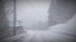 Поездка в Японию по снегу в 4 км от Мацумото к горячему источнику Хираю по маршруту 158