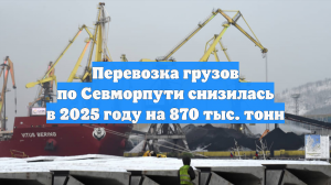 Перевозка грузов по Севморпути упала в 2025 году на 870 тыс. тонн