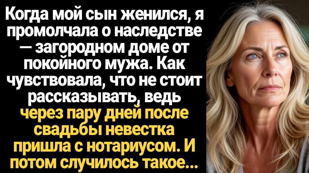 ИСТОРИИ ИЗ ЖИЗНИ/Когда мой сын женился, я промолчала о наследстве от покойного мужа смотреть онлайн