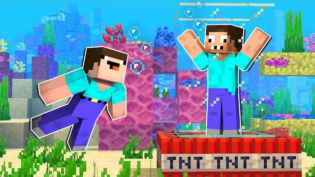 НУБ И ПРО ПРОХОДЯТ ПОДВОДНУЮ ТРОЛЛИНГ КАРТУ В МАЙНКРАФТ ! НУБИК И ПРО В ЛОВУШКЕ MINECRAFT смотреть онлайн