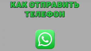 Как отправить телефон в Ватсапе