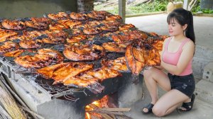 Нхат купила много рыбы на Большом озере, приготовьте копченую рыбу и продайте на деревенском рынке.