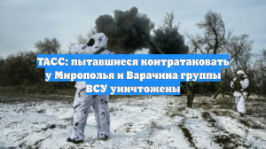 ТАСС: пытавшиеся контратаковать у Мирополья и Варачина группы ВСУ уничтожены