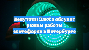 Депутаты ЗакСа обсудят режим работы светофоров в Петербурге