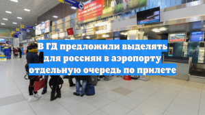 В ГД предложили выделять для россиян в аэропорту отдельную очередь по прилете