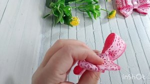 Простые, красивые, нежные бантики, из репсовой и декоративной ленты