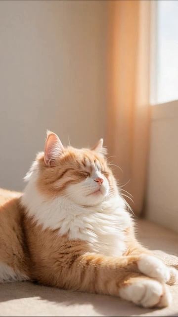 Котик на солнце: наслаждение и уют кошки котики счастье