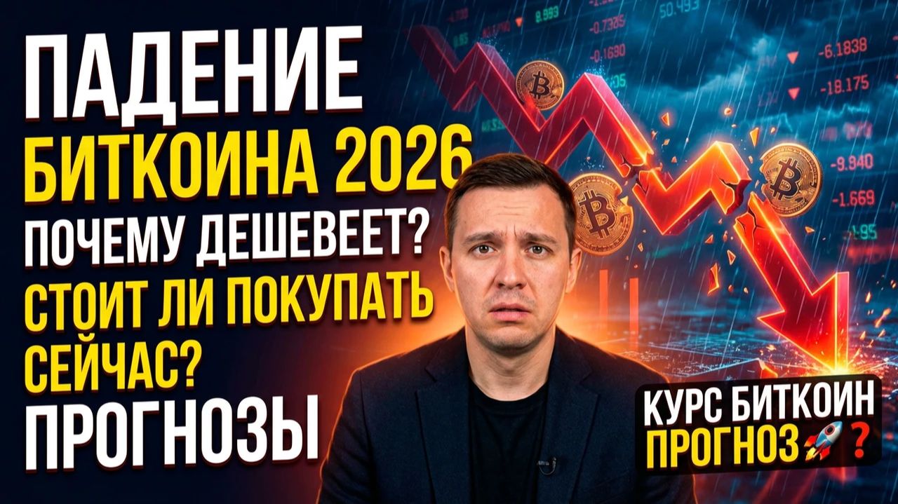 Падение биткоина 2026: почему дешевеет, стоит ли покупать его сейчас, прогнозы. Курс биткоин прогноз