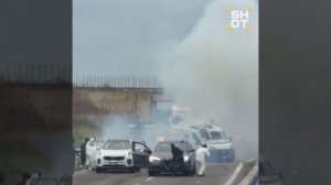 Подрыв бронированного инкассаторского фургона на скоростной трассе