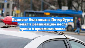 Пациент больницы в Петербурге попал в реанимацию после драки в приемном покое