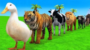 Мультики для детей и малышей. Яркая Веселая звериная ферма с Гусями и слонами. Мультики залипалки