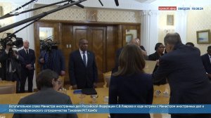 🔴 #ПрямойЭфир: Начало переговоров С.В.Лаврова с Министром иностранных дел Танзании М.Комбо