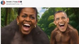 Трамп опубликовал видео с Бараком Обамой и его супругой в образе обезьян