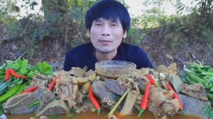 #MUKBANG Говяжьи внутренности с острым соусом и свежими овощами, это очень вкусно! ASMR МУКБАНГ ЕДА