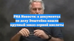 РИА Новости: в документах по делу Эпштейна нашли крупный заказ серной кислоты