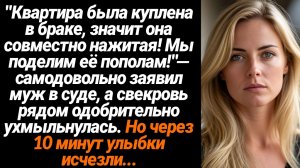 Жизненные Истории/Квартира была куплена в браке, значит она совместно нажитая, поделим пополам