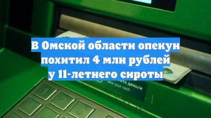 В Омской области опекун похитил 4 млн рублей у 11-летнего сироты
