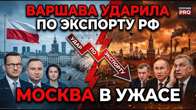 ВАРШАВА УДАРИЛА ПО РОССИЙСКОМУ ЭКСПОРТУ — МОСКВА В УЖАСЕ смотреть онлайн